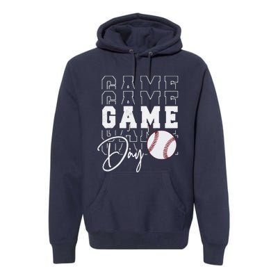 Game Day Vibes Baseball Mom Baseball Life Premium Hoodie