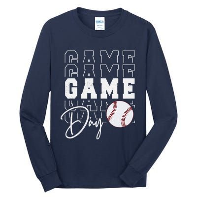 Game Day Vibes Baseball Mom Baseball Life Tall Long Sleeve T-Shirt