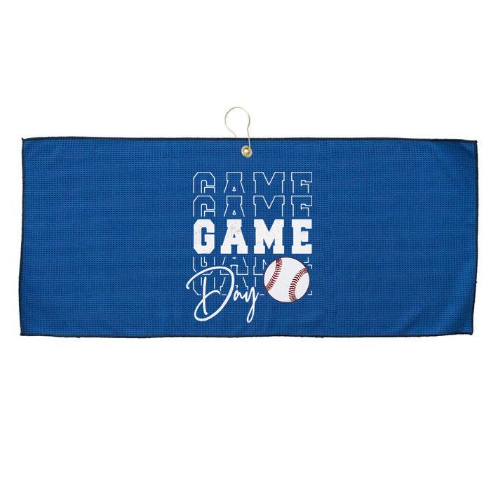 Game Day Vibes Baseball Mom Baseball Life Large Microfiber Waffle Golf Towel