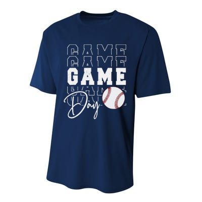 Game Day Vibes Baseball Mom Baseball Life Performance Sprint T-Shirt