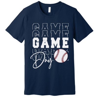 Game Day Vibes Baseball Mom Baseball Life Premium T-Shirt