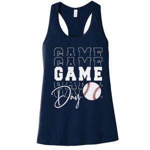 Game Day Vibes Baseball Mom Baseball Life Women's Racerback Tank