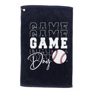 Game Day Vibes Baseball Mom Baseball Life Platinum Collection Golf Towel