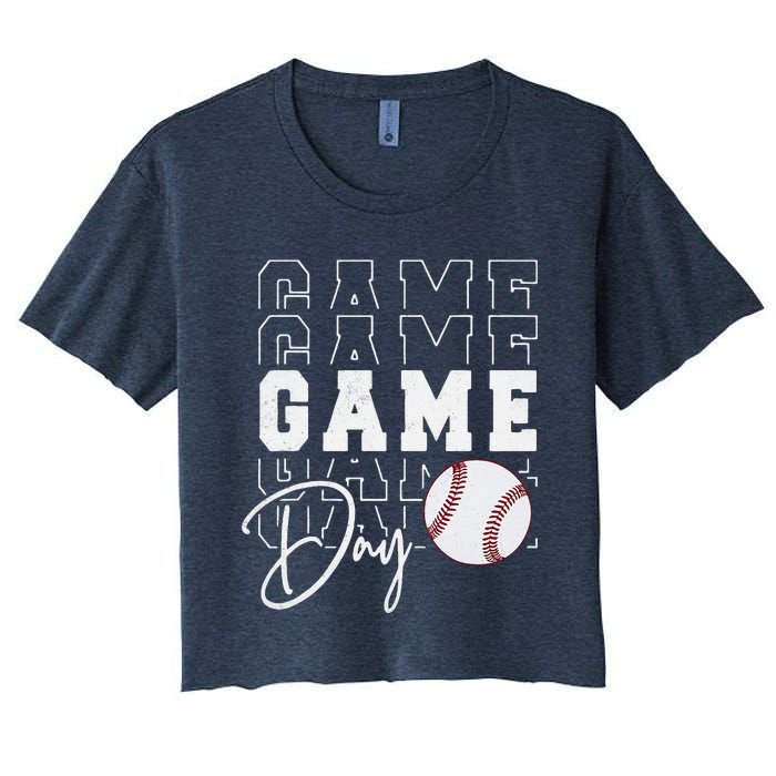 Game Day Vibes Baseball Mom Baseball Life Women's Crop Top Tee