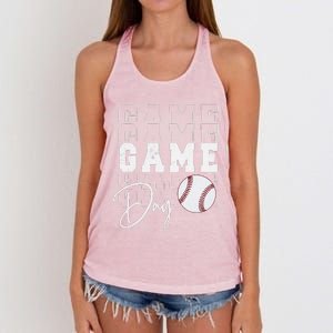 Game Day Vibes Baseball Mom Baseball Life Women's Knotted Racerback Tank