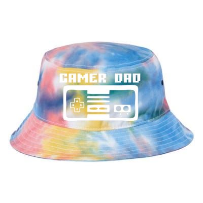 Gamer Dad Video Game Player Gift Funny Retro Vintage Gaming Gift Tie Dye Newport Bucket Hat