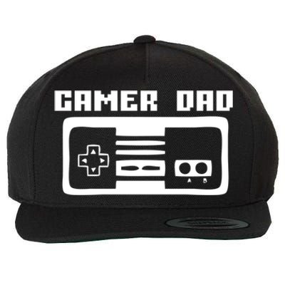 Gamer Dad Video Game Player Gift Funny Retro Vintage Gaming Gift Wool Snapback Cap