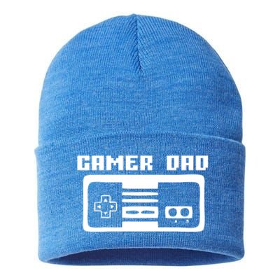 Gamer Dad Video Game Player Gift Funny Retro Vintage Gaming Gift Sustainable Knit Beanie