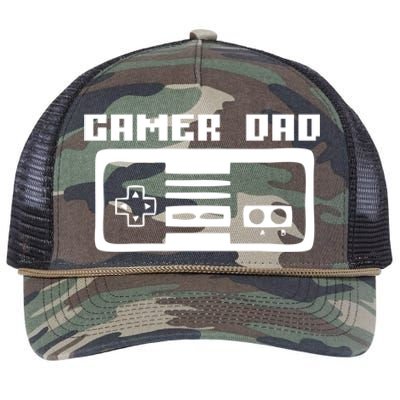 Gamer Dad Video Game Player Gift Funny Retro Vintage Gaming Gift Retro Rope Trucker Hat Cap