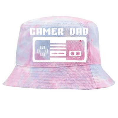 Gamer Dad Video Game Player Gift Funny Retro Vintage Gaming Gift Tie-Dyed Bucket Hat