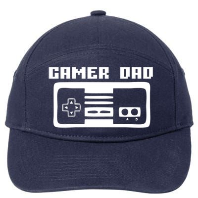 Gamer Dad Video Game Player Gift Funny Retro Vintage Gaming Gift 7-Panel Snapback Hat