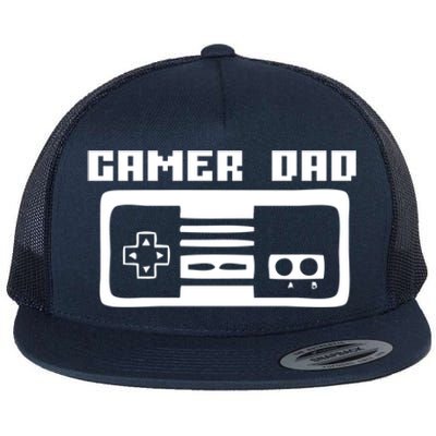 Gamer Dad Video Game Player Gift Funny Retro Vintage Gaming Gift Flat Bill Trucker Hat