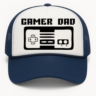 Gamer Dad Video Game Player Gift Funny Retro Vintage Gaming Gift Trucker Hat