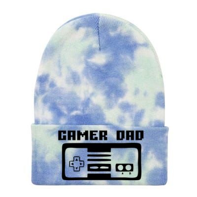 Gamer Dad Video Game Player Gift Funny Retro Vintage Gaming Gift Tie Dye 12in Knit Beanie