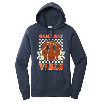 Game Day Vibes Basketball Retro Smile Face Sport Women's Pullover Hoodie