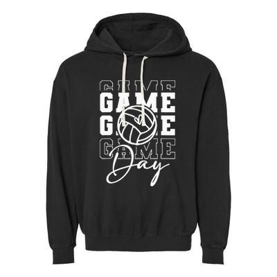 Game Day Volleyball Mom For Womens Game Day Vibes Team Sport Garment-Dyed Fleece Hoodie