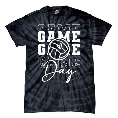 Game Day Volleyball Mom For Womens Game Day Vibes Team Sport Tie-Dye T-Shirt