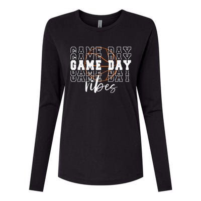 Game Day Vibes Basketball Game Day Womens Cotton Relaxed Long Sleeve T-Shirt