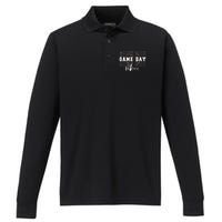 Game Day Vibes Basketball Game Day Performance Long Sleeve Polo