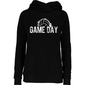 Game Day Volleyball Game Day Athlete Sport Hobby Coach Womens Funnel Neck Pullover Hood