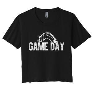 Game Day Volleyball Game Day Athlete Sport Hobby Coach Women's Crop Top Tee