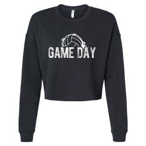 Game Day Volleyball Game Day Athlete Sport Hobby Coach Cropped Pullover Crew