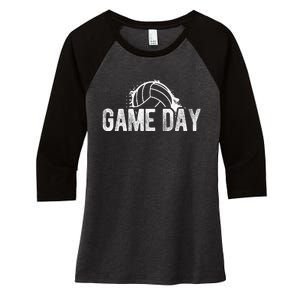 Game Day Volleyball Game Day Athlete Sport Hobby Coach Women's Tri-Blend 3/4-Sleeve Raglan Shirt