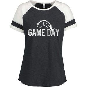 Game Day Volleyball Game Day Athlete Sport Hobby Coach Enza Ladies Jersey Colorblock Tee