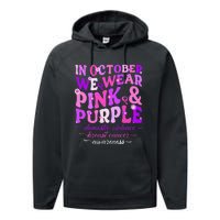 Groovy Domestic Violence And Breast Cancer Awareness Month Performance Fleece Hoodie