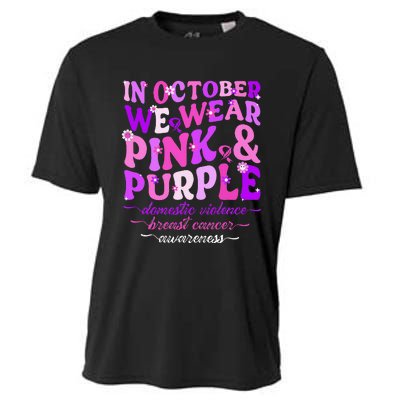 Groovy Domestic Violence And Breast Cancer Awareness Month Cooling Performance Crew T-Shirt