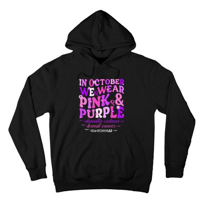 Groovy Domestic Violence And Breast Cancer Awareness Month Hoodie