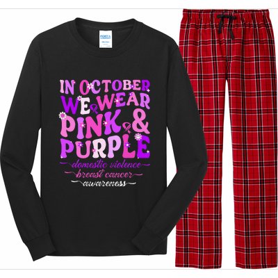 Groovy Domestic Violence And Breast Cancer Awareness Month Long Sleeve Pajama Set