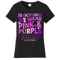 Groovy Domestic Violence And Breast Cancer Awareness Month Women's T-Shirt