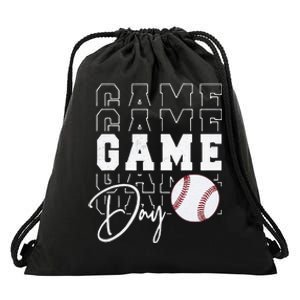 Game Day Vibes Baseball Mom Baseball Life Drawstring Bag