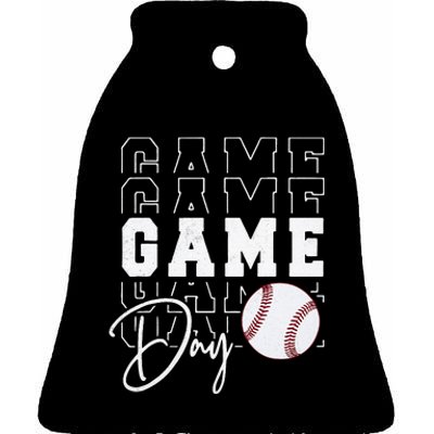 Game Day Vibes Baseball Mom Baseball Life Ceramic Bell Ornament