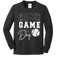 Game Day Vibes Baseball Mom Baseball Life Kids Long Sleeve Shirt