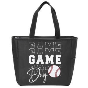 Game Day Vibes Baseball Mom Baseball Life Zip Tote Bag