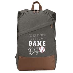 Game Day Vibes Baseball Mom Baseball Life Cotton Canvas Backpack