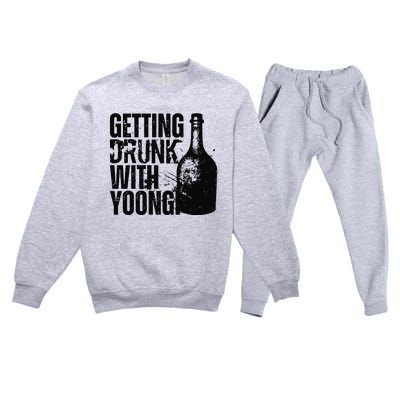 Getting Drunk With Yoongi Suchwita Premium Crewneck Sweatsuit Set