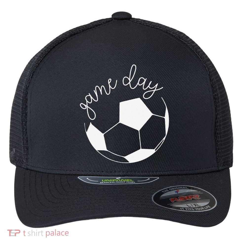 Game Day Women Mom Soccer Flexfit Unipanel Trucker Cap