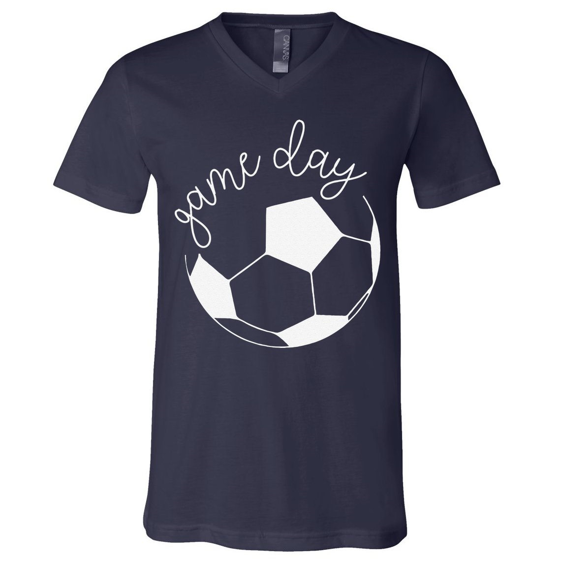 Game Day Women Mom Soccer V-Neck T-Shirt