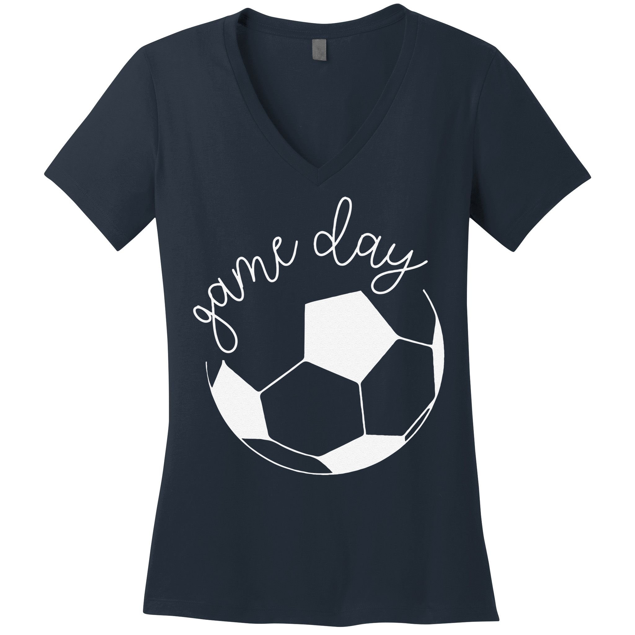 Game Day Women Mom Soccer Women's V-Neck T-Shirt