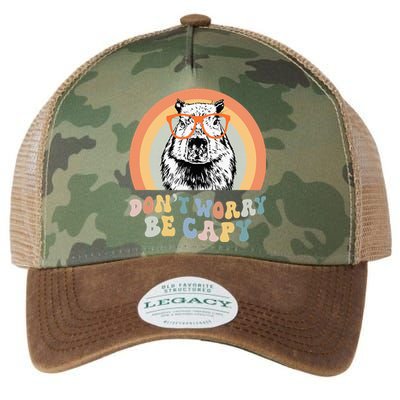 Groovy DonT Worry Be Cappy Cute Funny Capybara Animal Lover Legacy Tie Dye Trucker Hat