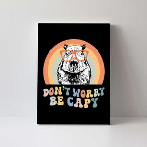 Groovy DonT Worry Be Cappy Cute Funny Capybara Animal Lover Canvas