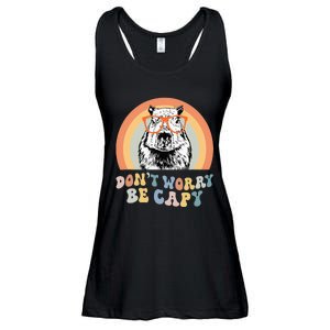 Groovy DonT Worry Be Cappy Cute Funny Capybara Animal Lover Ladies Essential Flowy Tank