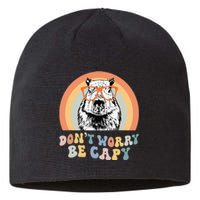 Groovy DonT Worry Be Cappy Cute Funny Capybara Animal Lover Sustainable Beanie