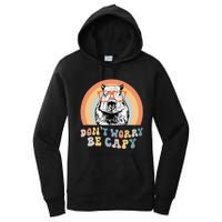 Groovy DonT Worry Be Cappy Cute Funny Capybara Animal Lover Women's Pullover Hoodie