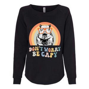 Groovy DonT Worry Be Cappy Cute Funny Capybara Animal Lover Womens California Wash Sweatshirt