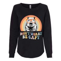 Groovy DonT Worry Be Cappy Cute Funny Capybara Animal Lover Womens California Wash Sweatshirt