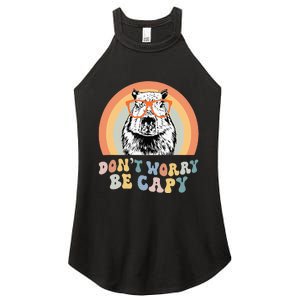 Groovy DonT Worry Be Cappy Cute Funny Capybara Animal Lover Women's Perfect Tri Rocker Tank